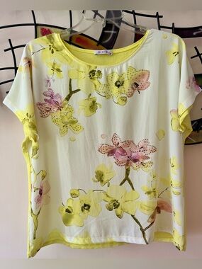Felicita Floral short sleeve Blouse Size IT 46-48/USA L